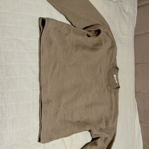 Good American, beige ribbed sweater, size 1